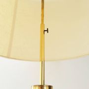 Chic living room lamp golden brass & faux leather 1970 adjustable height 70s 70'