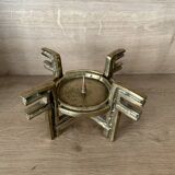 Brutalist bronze candleholder, 1970s