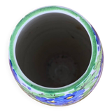Italian San Marino Titano Vase, Green and Blue Floral Pattern, MCM