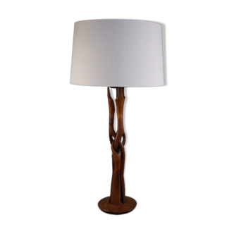 Vintage organic design lamp in wood, 1960