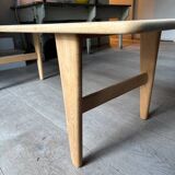 table basse chêne massif brut-Danemark années 70/80