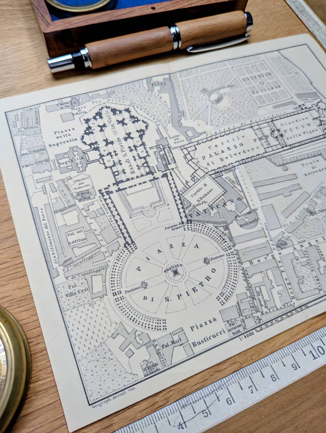 The Vatican, Vintage map printed in 1894