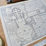 Le Vatican, plan Vintage imprimé en 1894