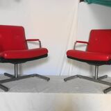 Pair of leather armchairs by Raphael Raffel from the 70s