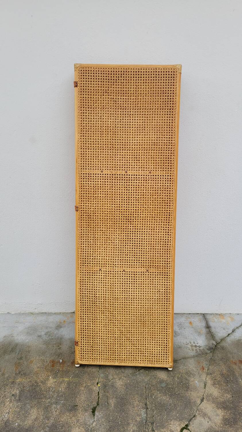 Vintage wicker claustra screen - 1950s