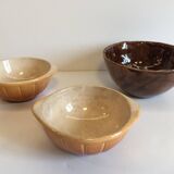 Lot of 3 old eared and artisanal bowls