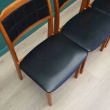 Set of four beech chairs, Danish design, 1970s, production: Denmark