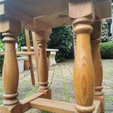 Tabouret ou table basse en bois de pin massif vintage