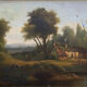 Tableau Barbizon "paysage animé" HST XIX° siècle pour restauration