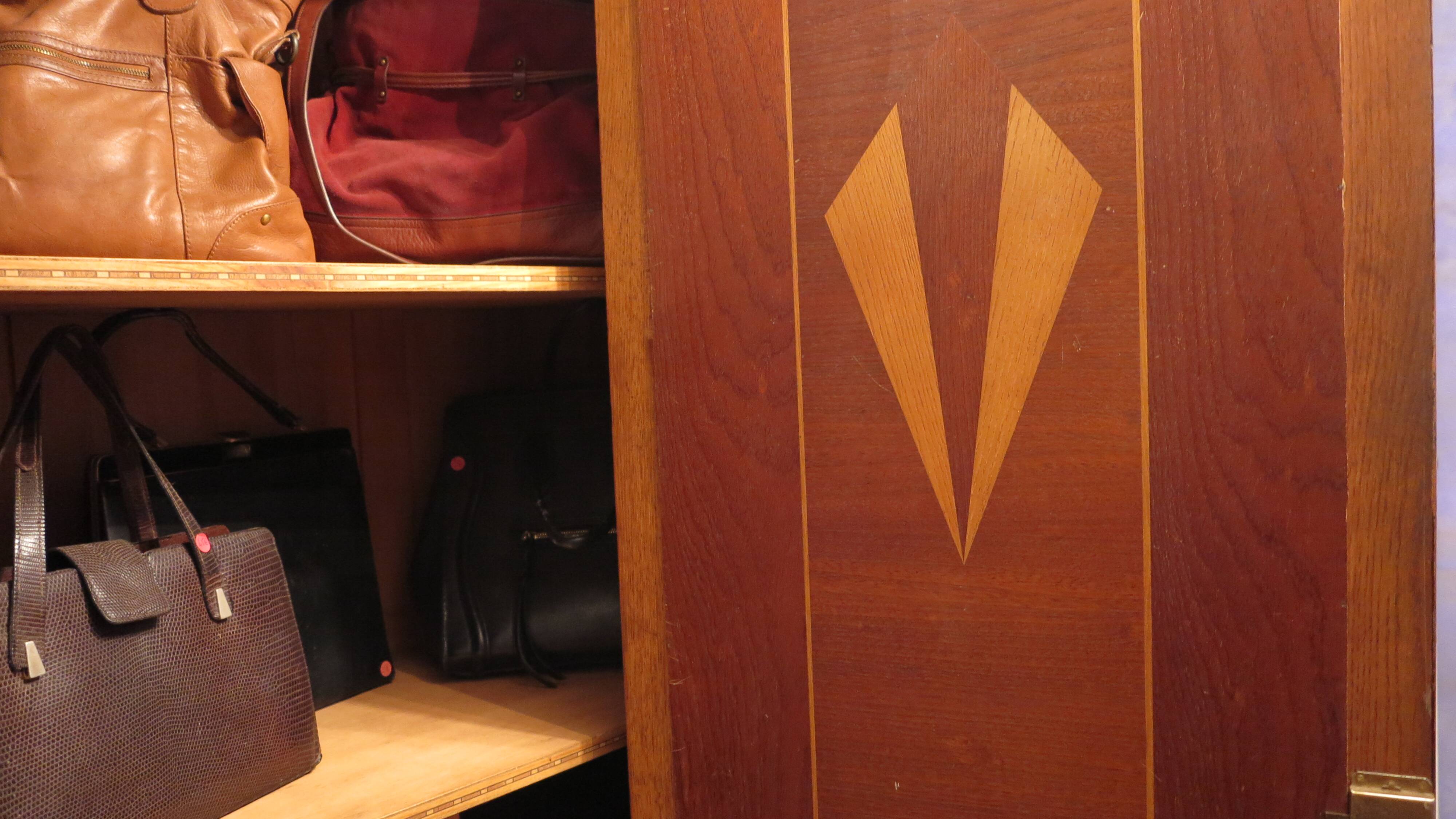 1930s three-door light oak wardrobe