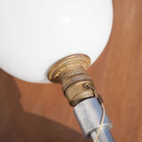 Art Deco Mazda lamp in opaline and chromed metal
