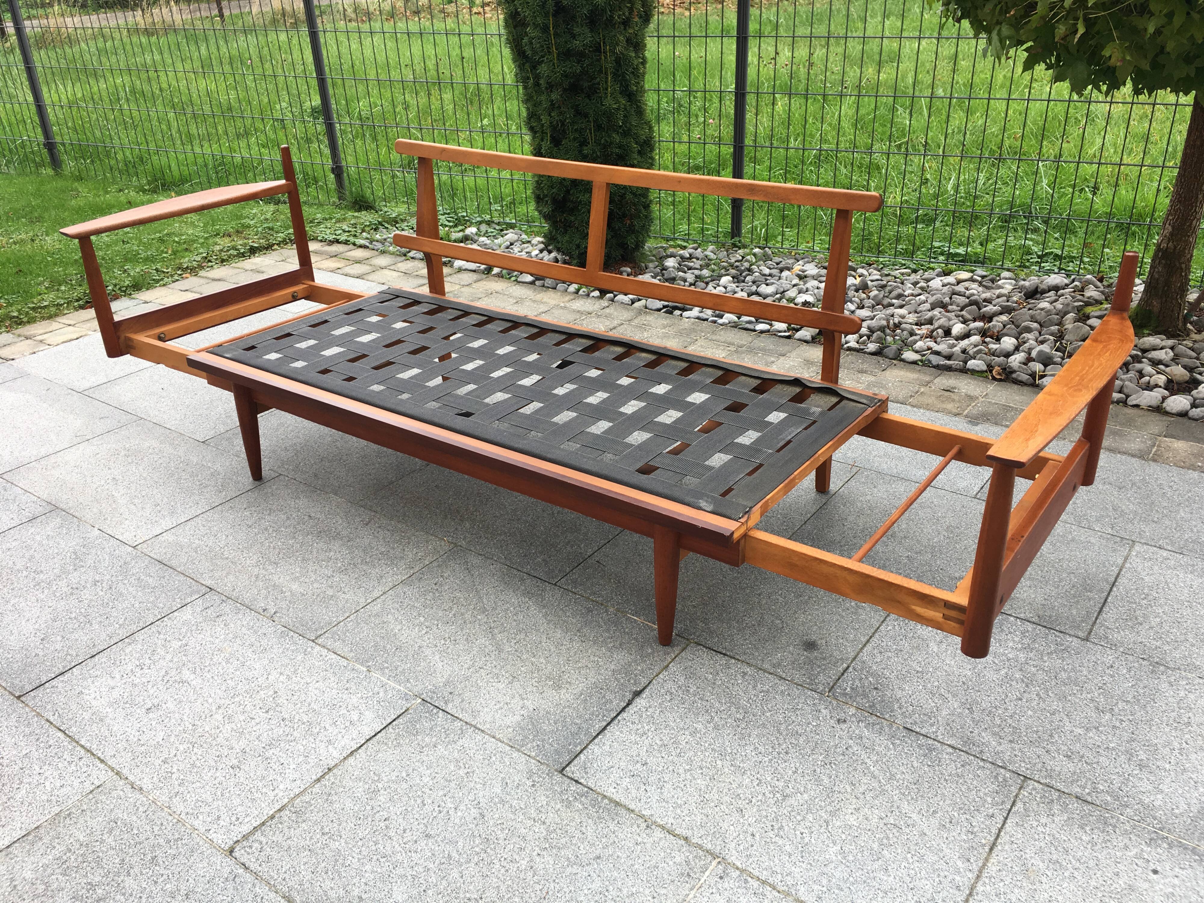 Daybed sofa scandinavian leather 60s