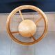 Round wooden coffee table, glass top, Czech, 50s, Kozeelka & Kropacek