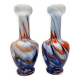 2 Vintage Italian Opaline Vases, 1950s
