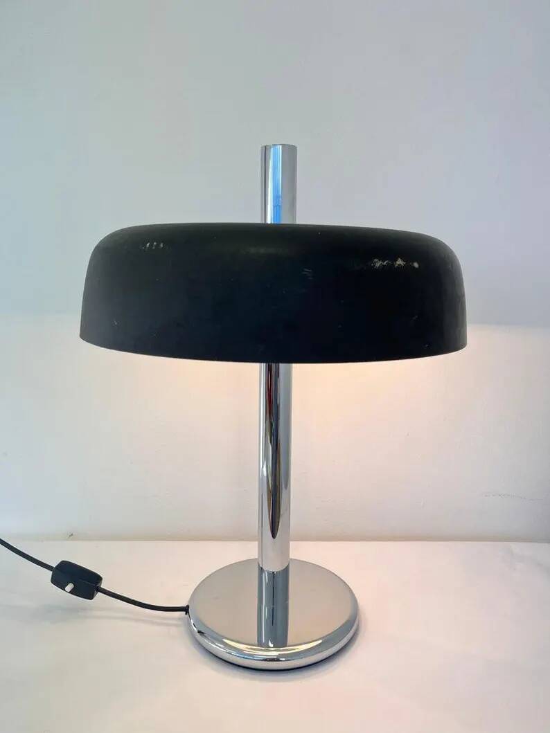 Grande lampe de table champignon extra large de style mid-century par Hillebrand, années 1970.