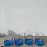 4 Verres à eau ou whisky Luminarc vert et bleu