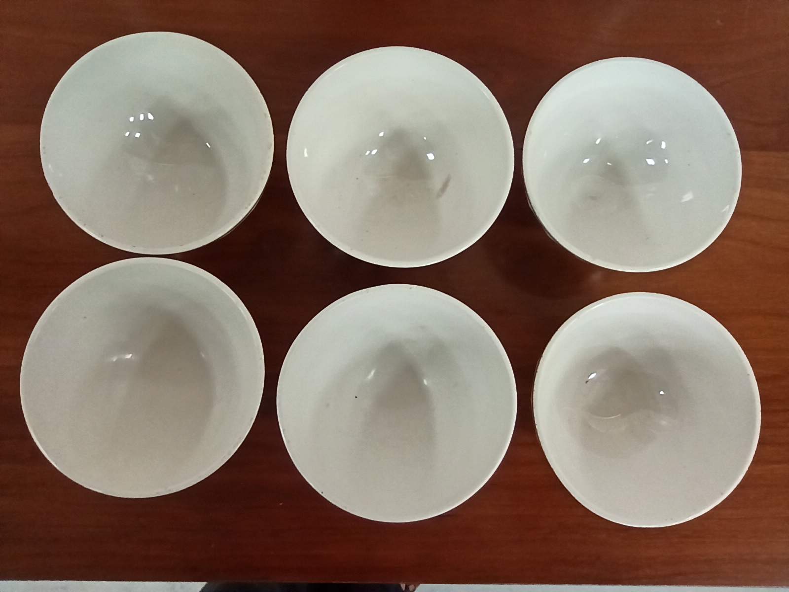 Set 6 bowls cow creamer semi porcelain old