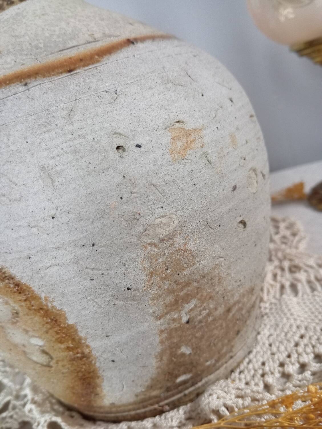 Cruche poterie antique grès brut imparfait, 18/19eme