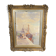 "Quai à Bruxelles" by Emile Lhernault, Tableau Aquarelle Marine, Halage et Chevaux de Trait ca 1910