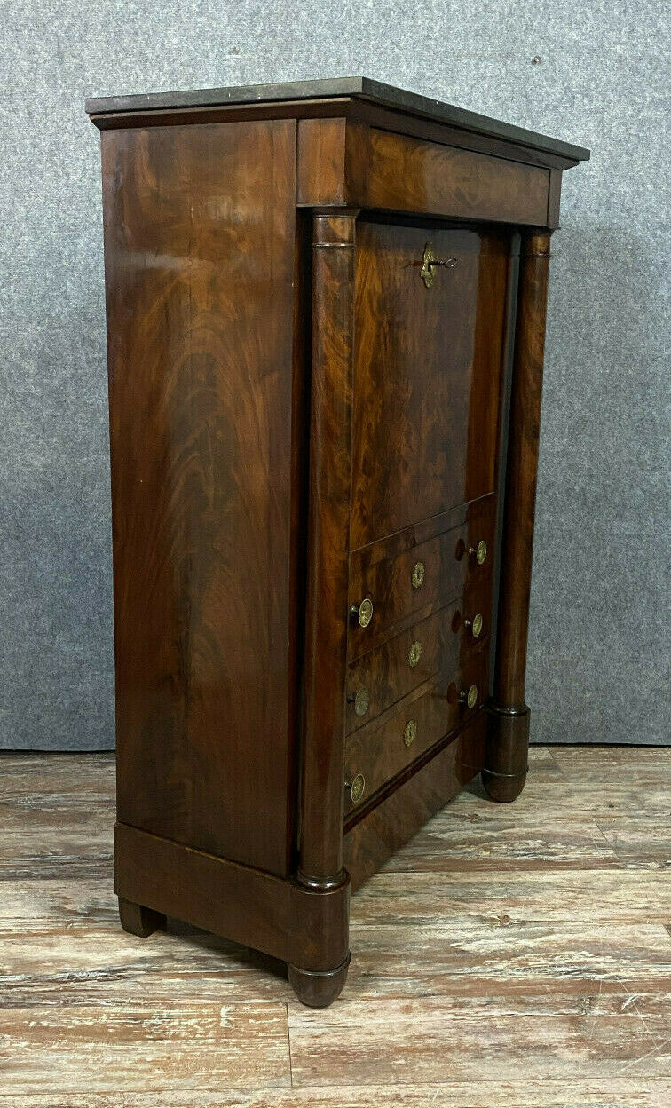 Secretary empire era in mahogany flamed around 1810