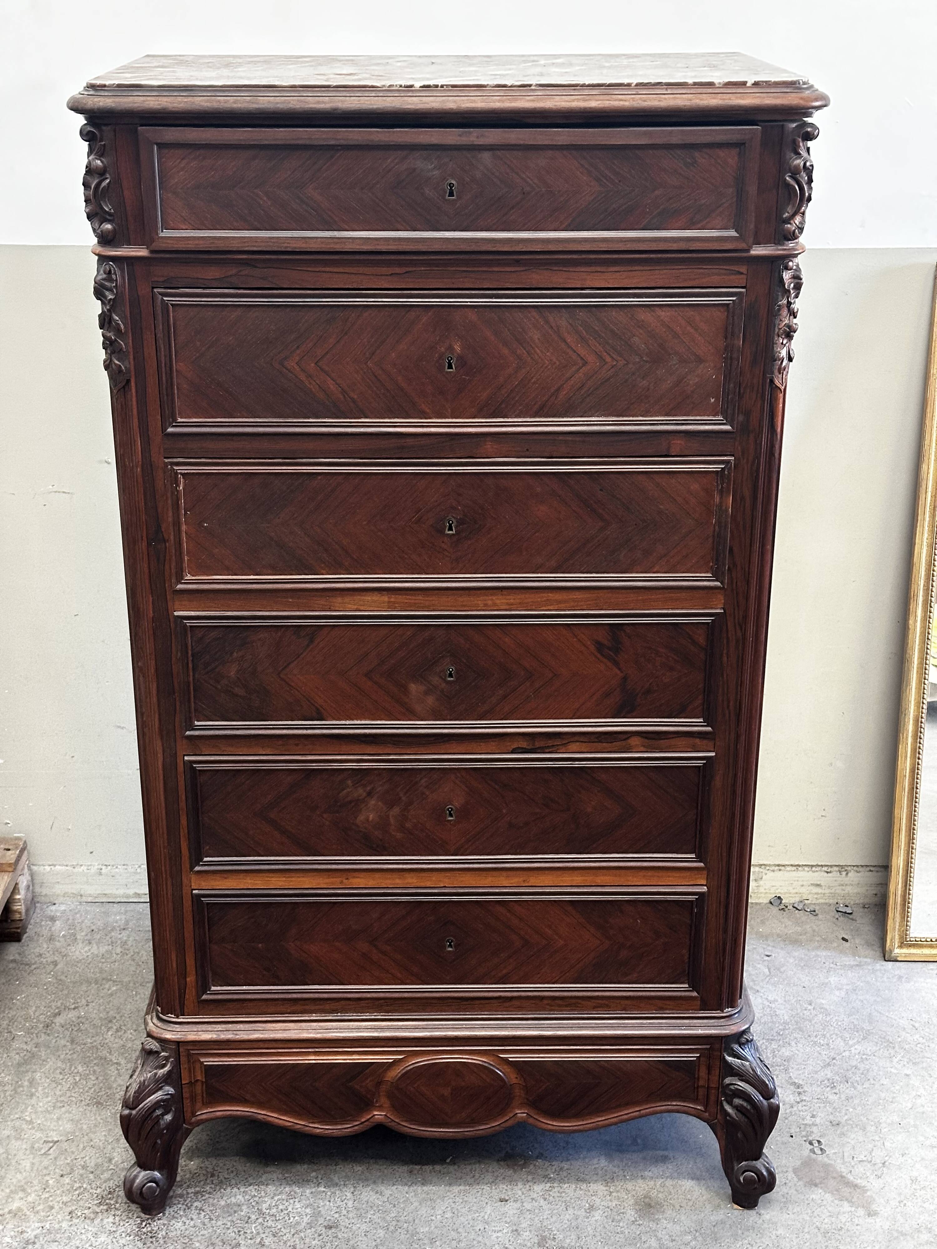 Chest of Drawers - Large, Narrow Chest of Drawers from the 19th Century