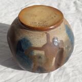 Signed stoneware ball vase