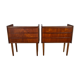 Pair of teak bedside tables with 3 drawers – Denmark, 1960s