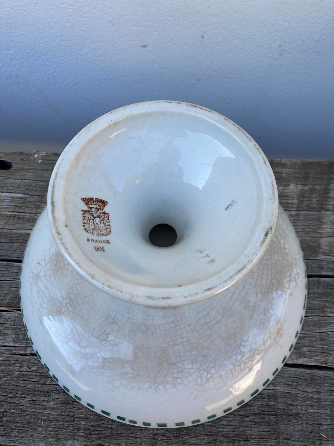 Gien white fruit ceramic compote bowl