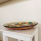 Vintage Hand-Painted Floral Clay Wall Plate - 1970s Yugoslavia