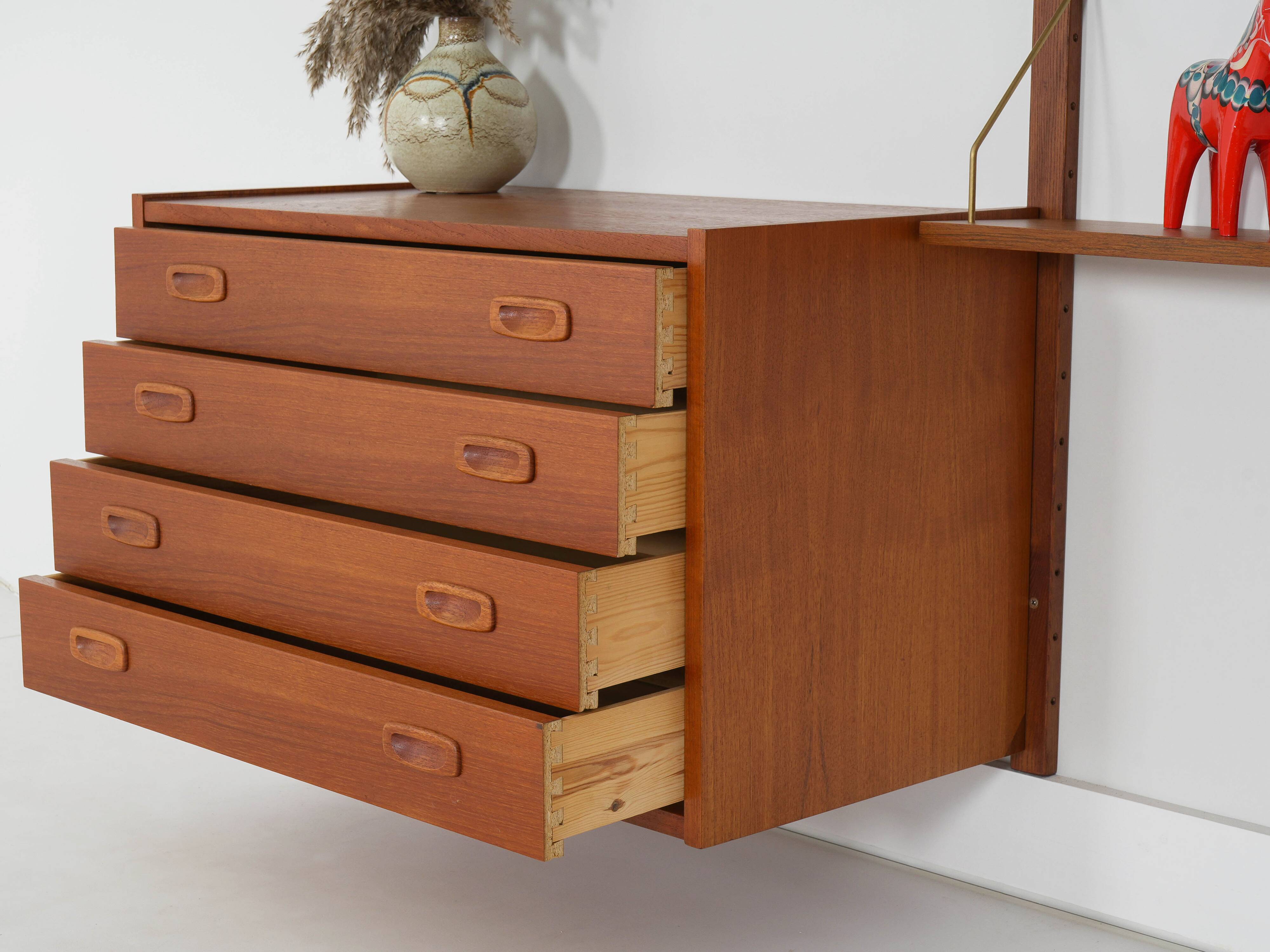 Teak bookcase PS System, Danish design, 1960s, manufactured by Randers Møbe