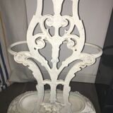 Antique cast iron coat rack on stand
