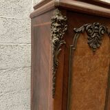 Louis XV style bookcase in mahogany and burr walnut, 20th century