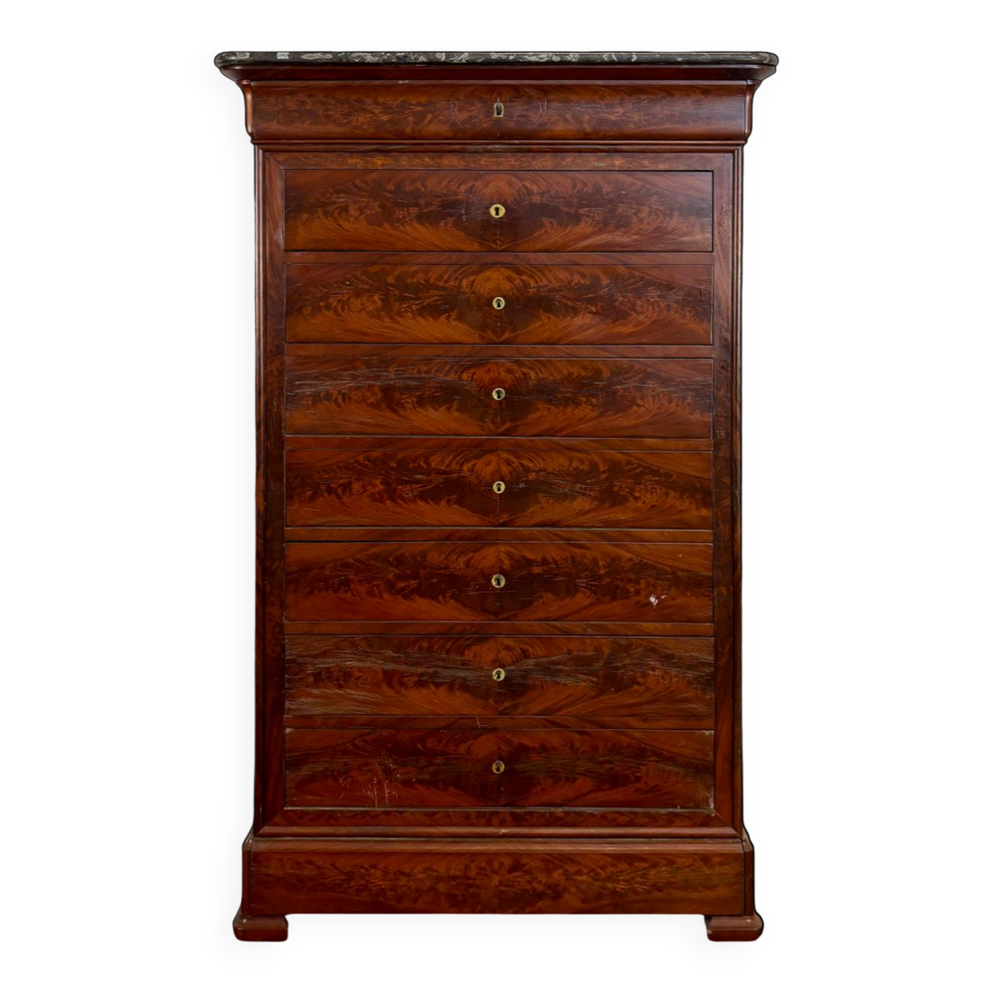 Chiffonier Louis Philippe en acajou flammé