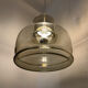 Smoked glass pendant light Space Age 1970s