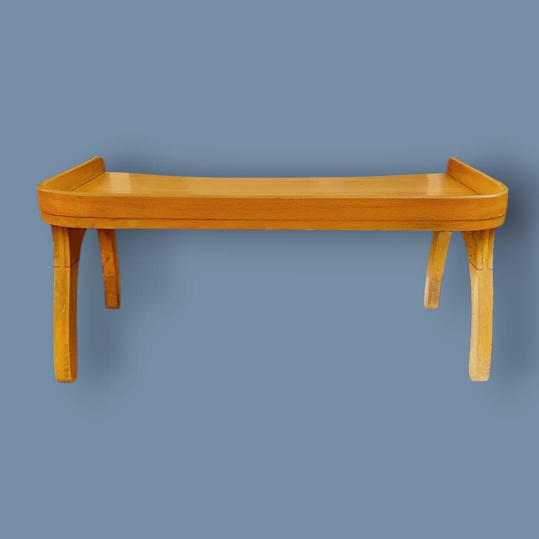 Antique solid wood varnished bed base – Torck – 1950s