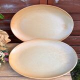 Set of 2 oval stoneware dishes