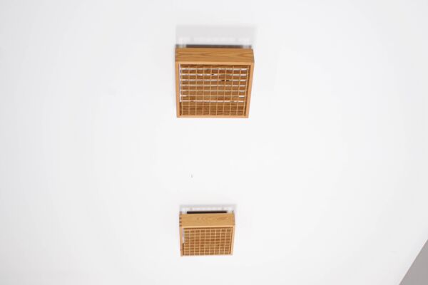 Plafonniers carrés en pin Falkenbergs Belysning des années 1970, Suède, années 1970