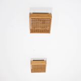 Square 1970s Pine Falkenbergs Belysning Flush Mounts, Sweden, 1970s