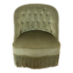 fauteuil chauffeuse crapaud velours vert