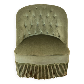 green velvet toad fireside chair