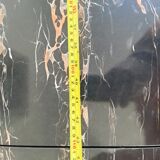 Extendable table + 4 marbled formica chairs