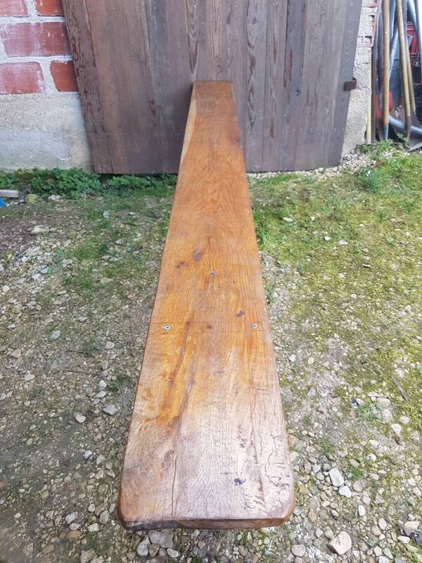 Ancien banc en bois massif vintage