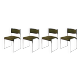Ensemble de 4 chaises en chrome italiennes des années 50 par Willy Rizzo
