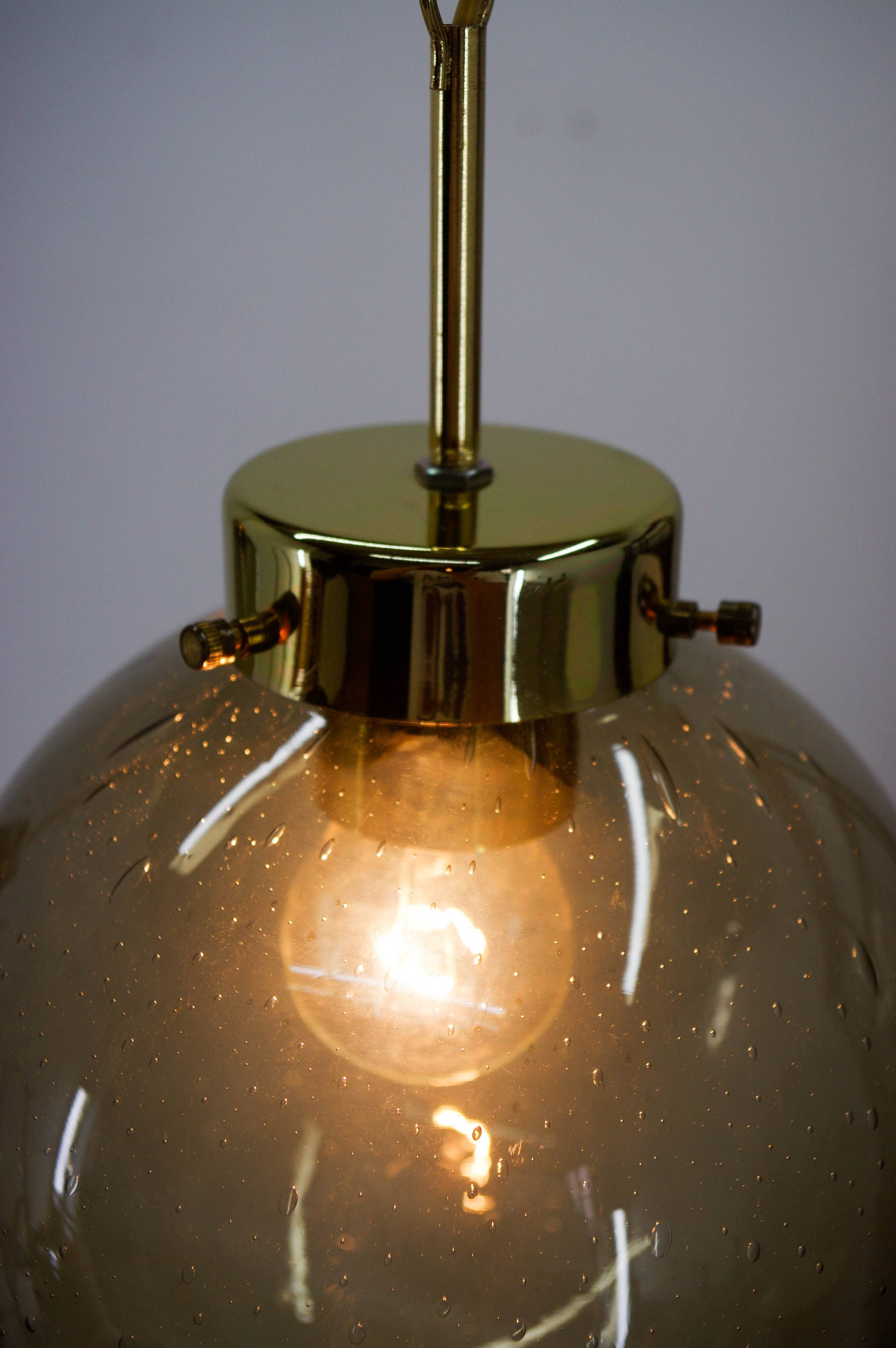 Set of Three Glass Pendants by Kamenicky Senov, 1970s