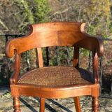 Elegant solid walnut office chair circa 1900.