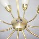 Brass and glass ten-arm chandelier from the mid-century, 1960s.