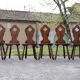 Série de six chaises brutaliste