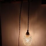 Chiseled glass hand lamp