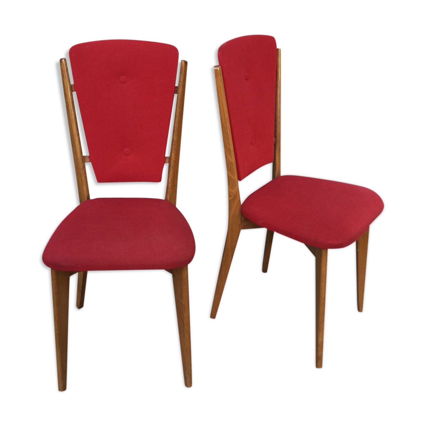 Red Scandinavian chair duo