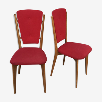 Red Scandinavian chair duo